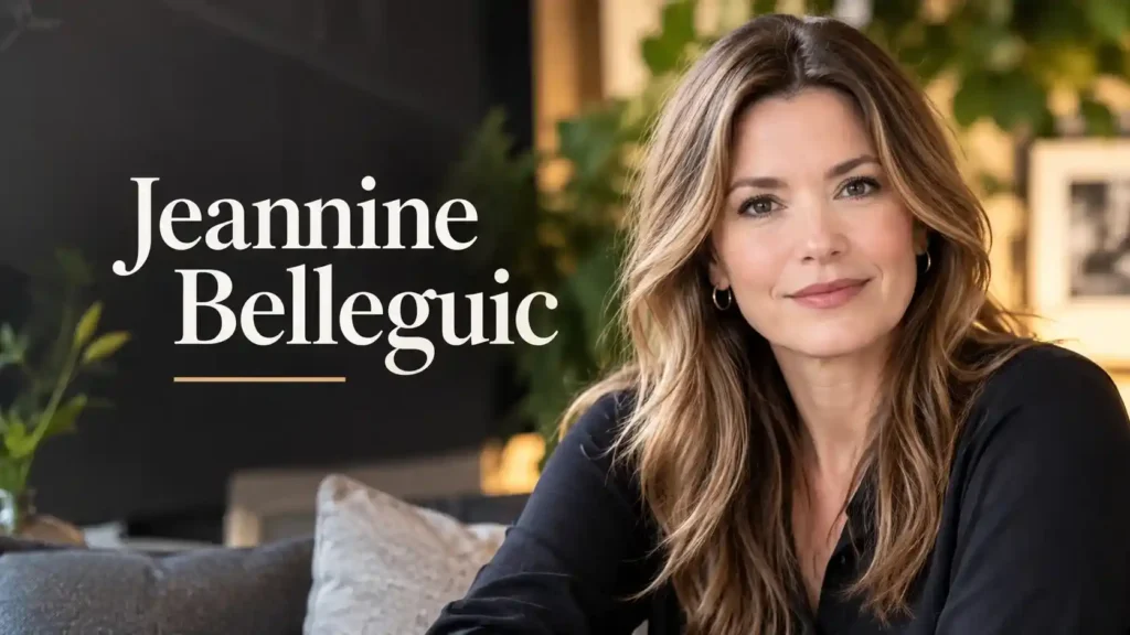 Jeannine Belleguic portrait featured in an editorial-style image